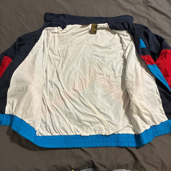 Vtg 90’s Spalding Windbreaker Jacket 2XL, Lined, full zip Blue Red Retro - Picture 4 of 8